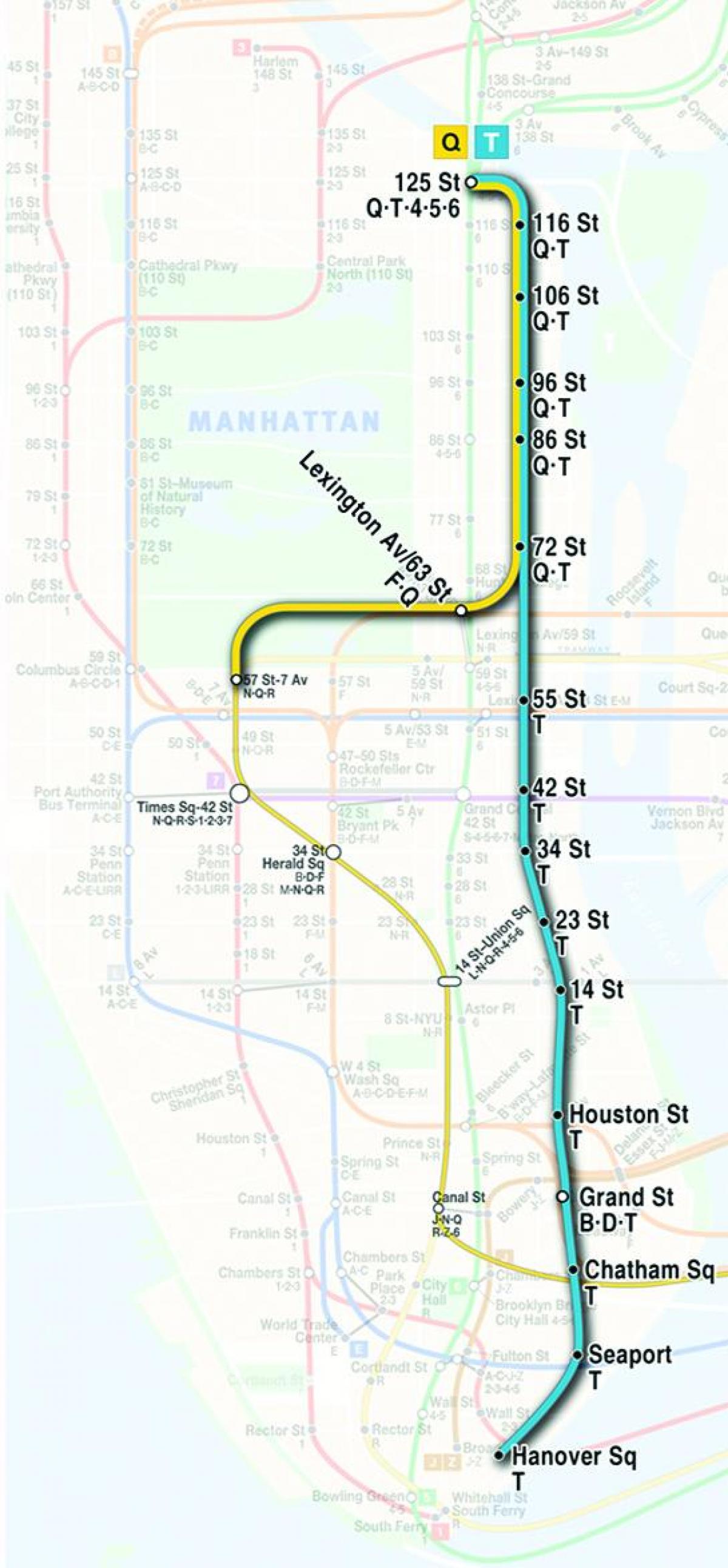 mapa bigarren avenue metroan