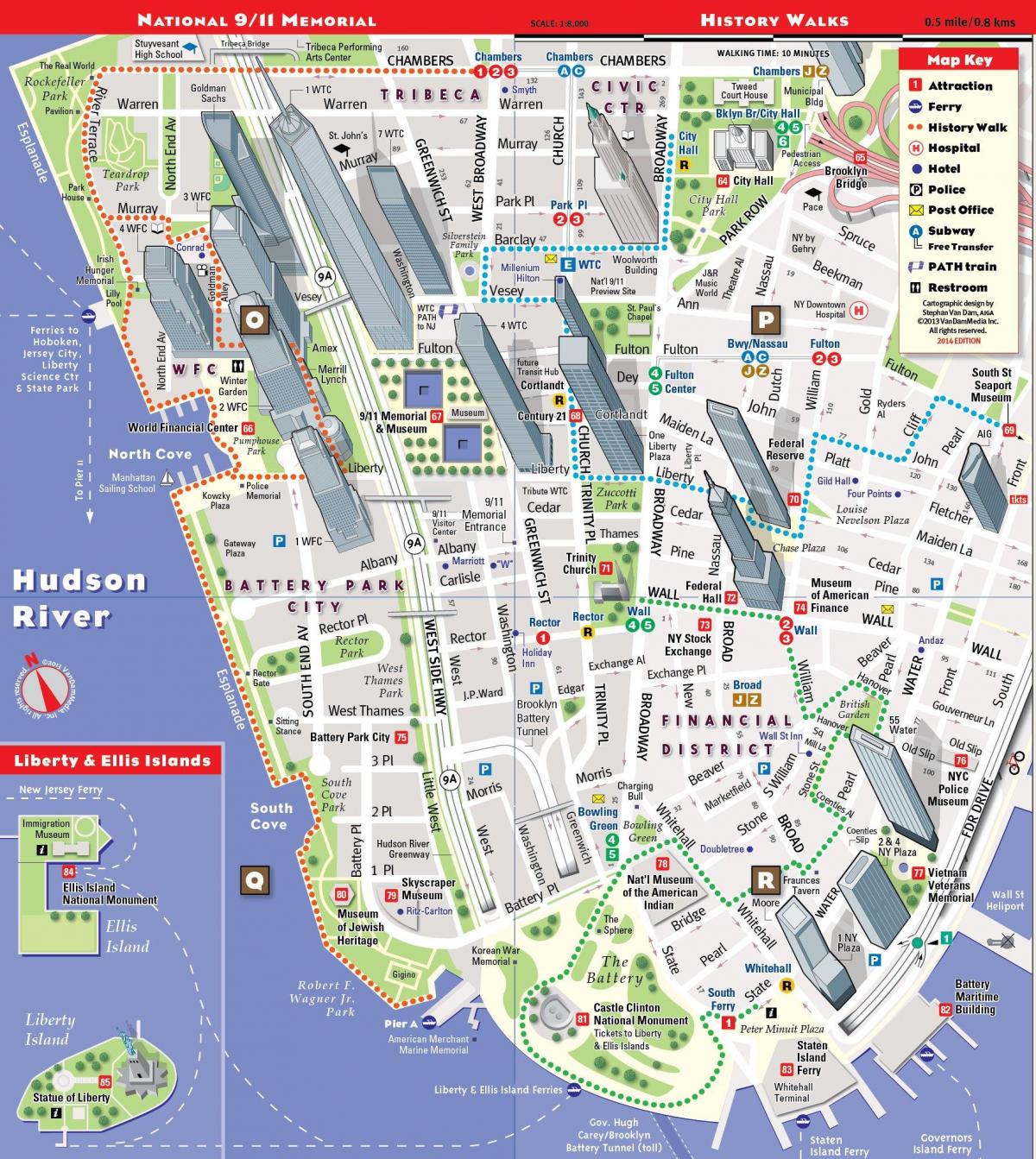 lower Manhattan turismo mapa