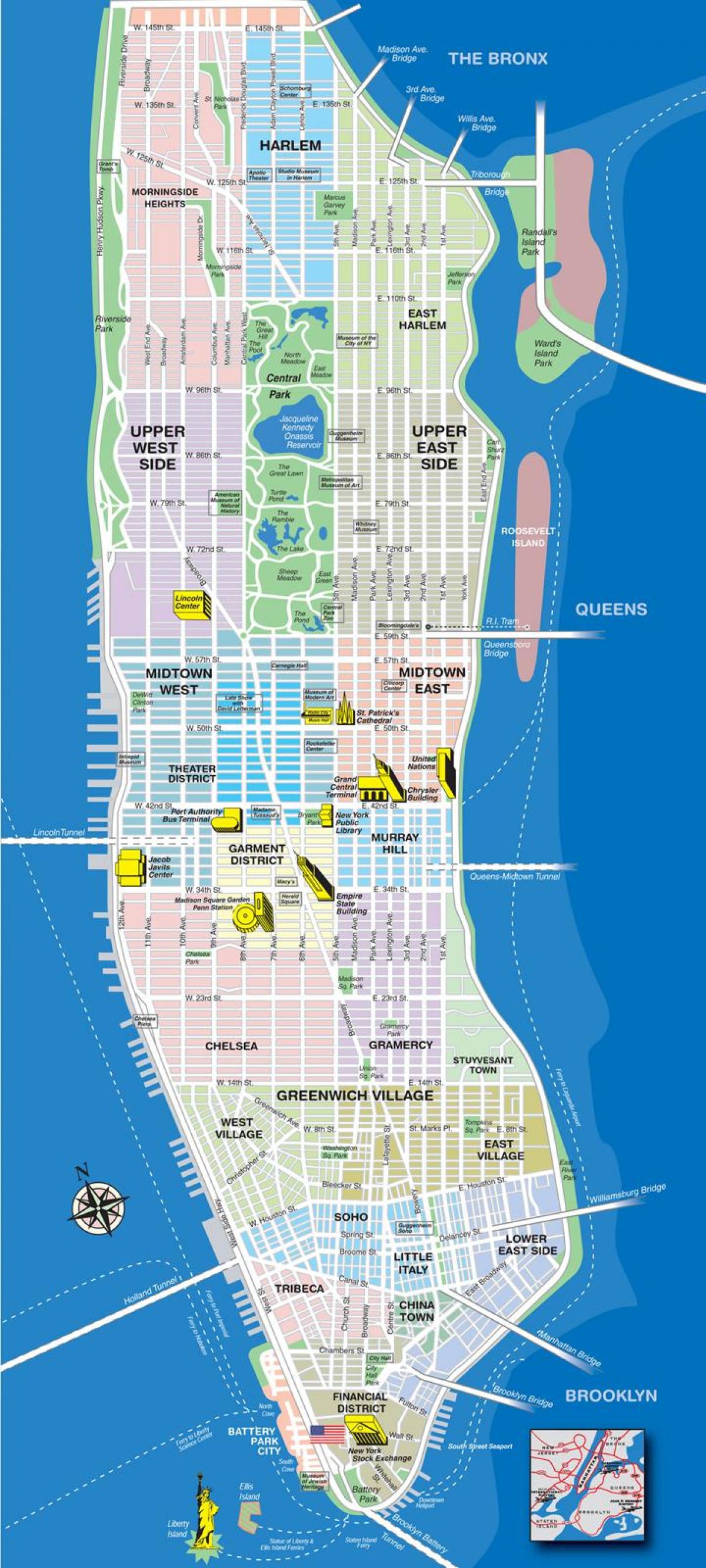 mapa bide Manhattan