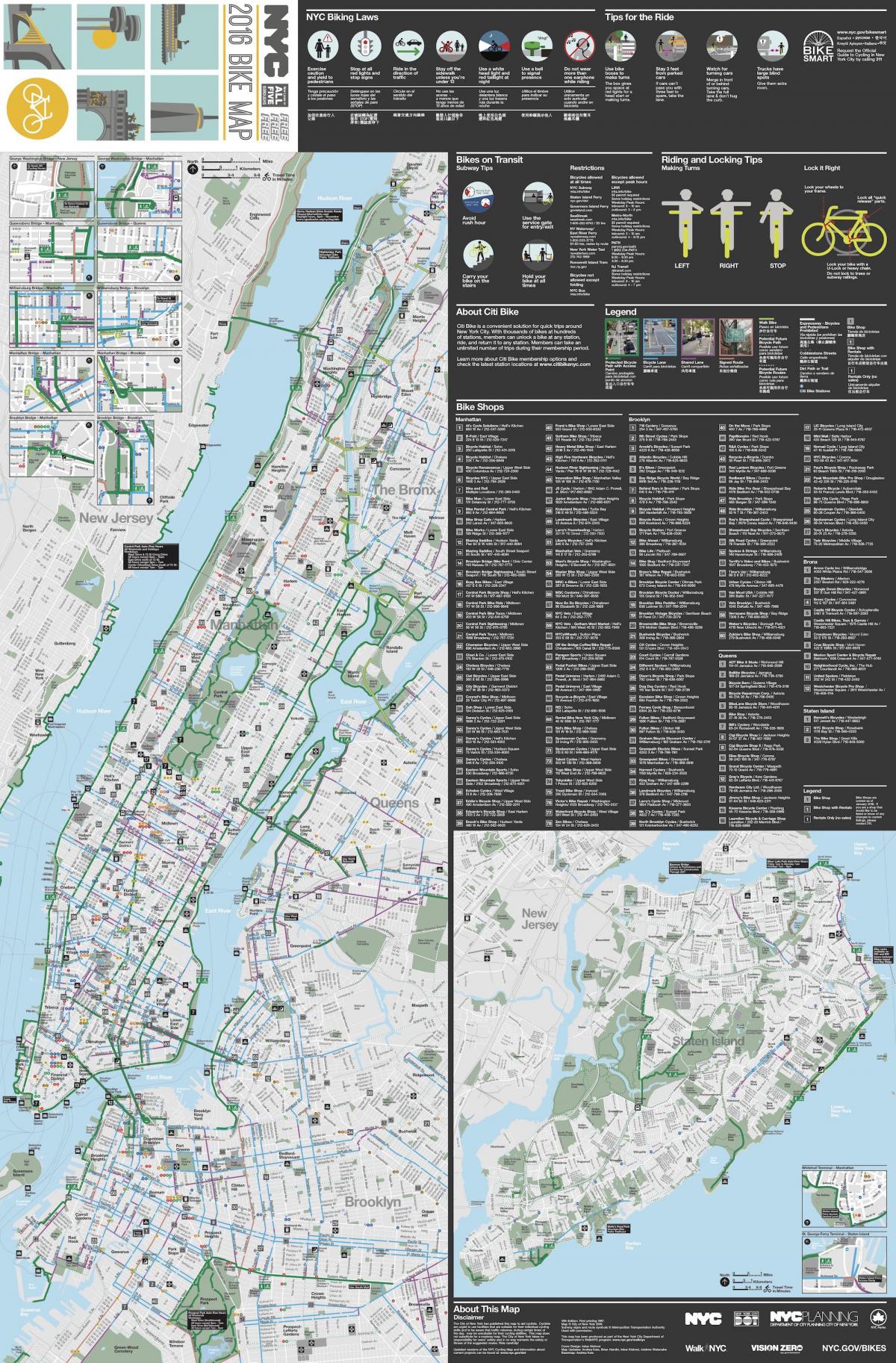 Manhattan bizikleta erreia mapa