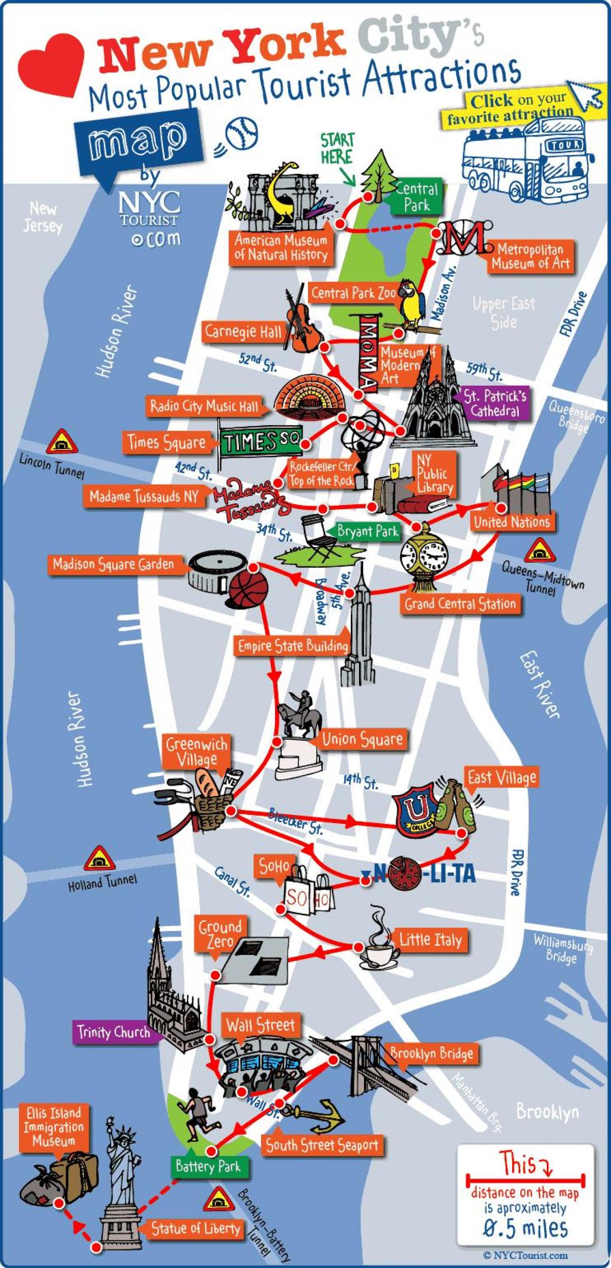 mapa Manhattan New York erakargarri