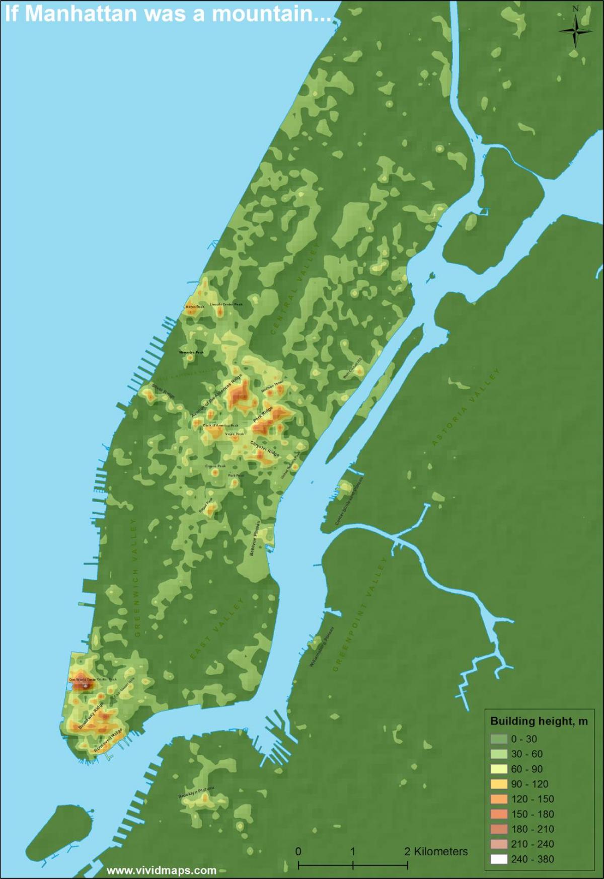 mapa topografikoak Manhattan