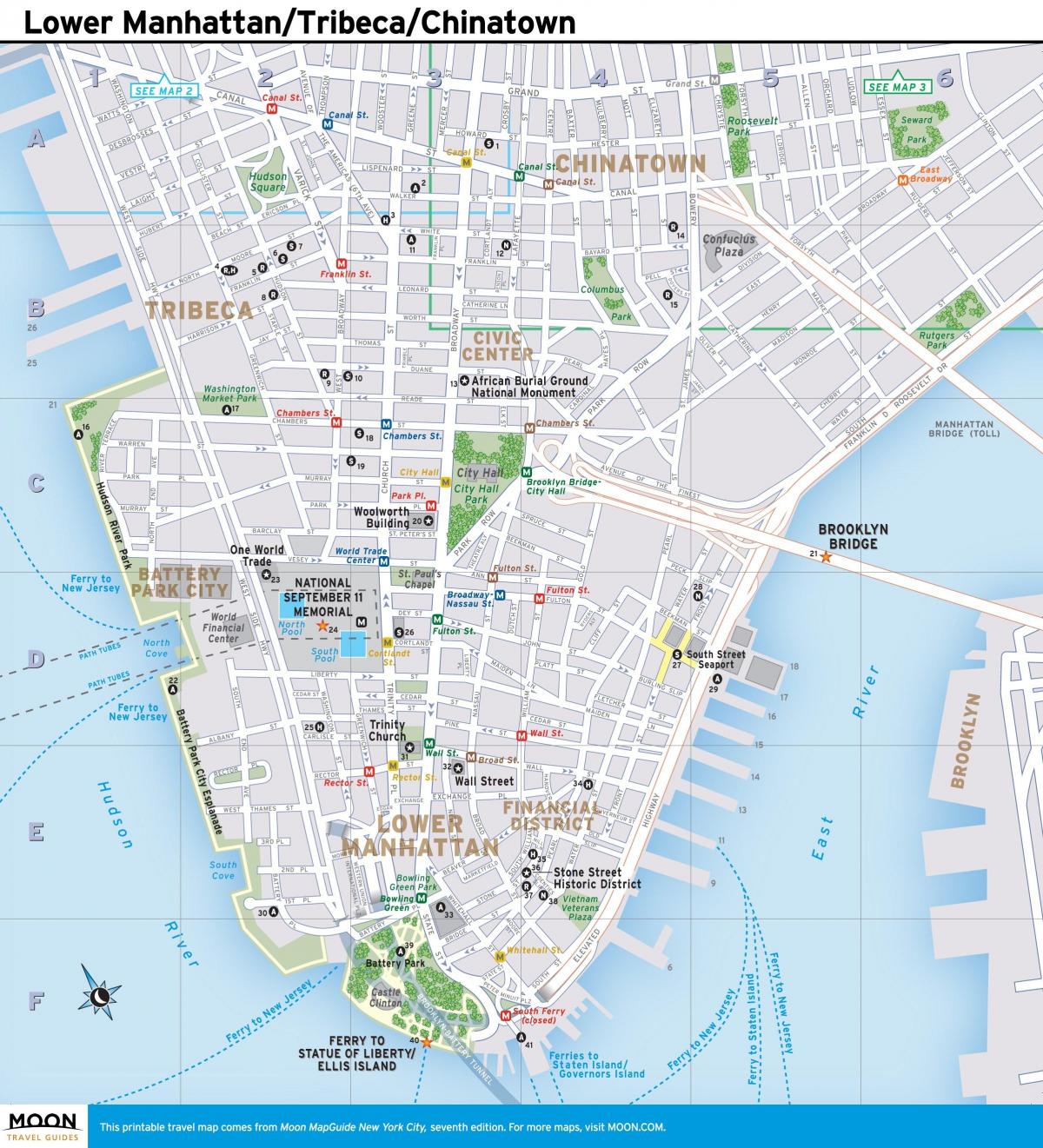 mapa lower Manhattan ny