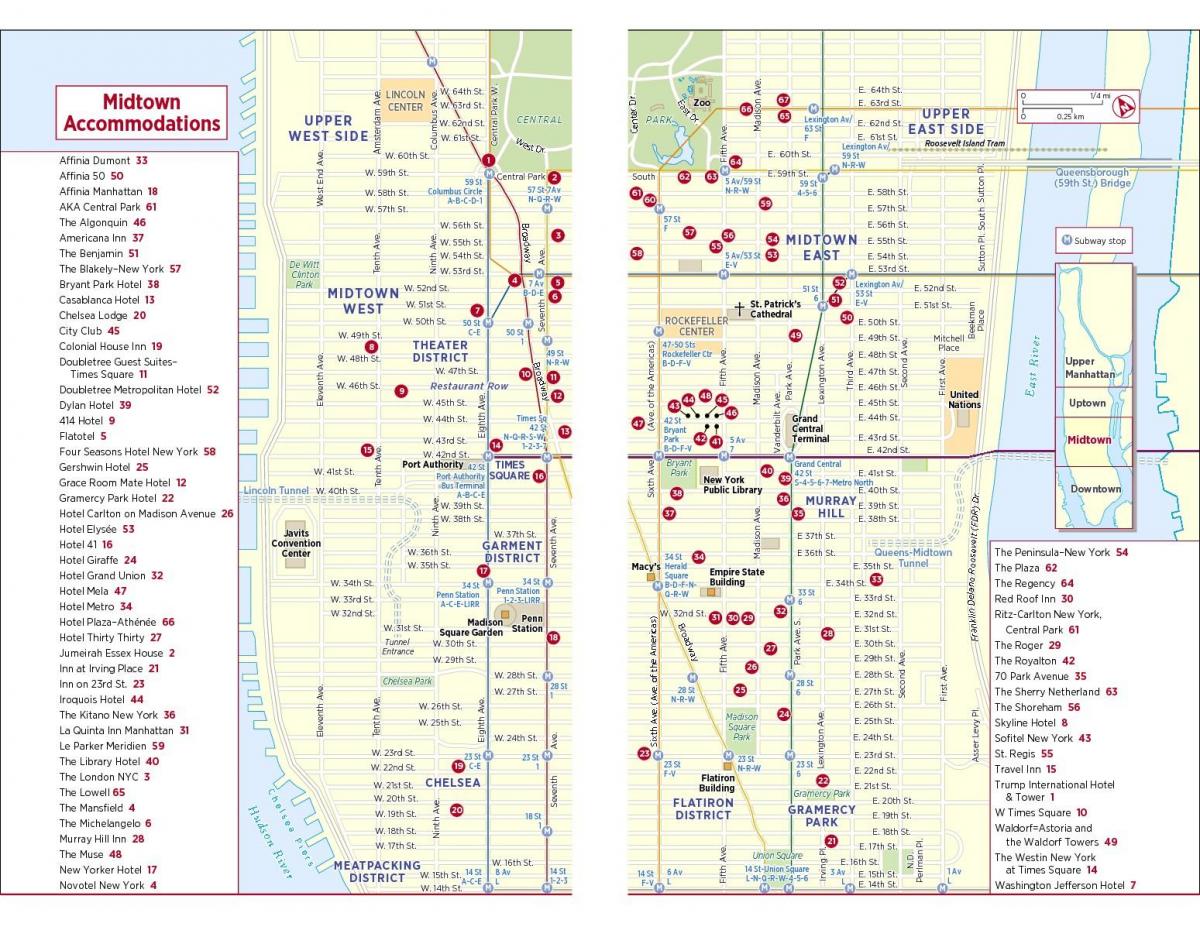 printable oinez mapa Manhattan midtown