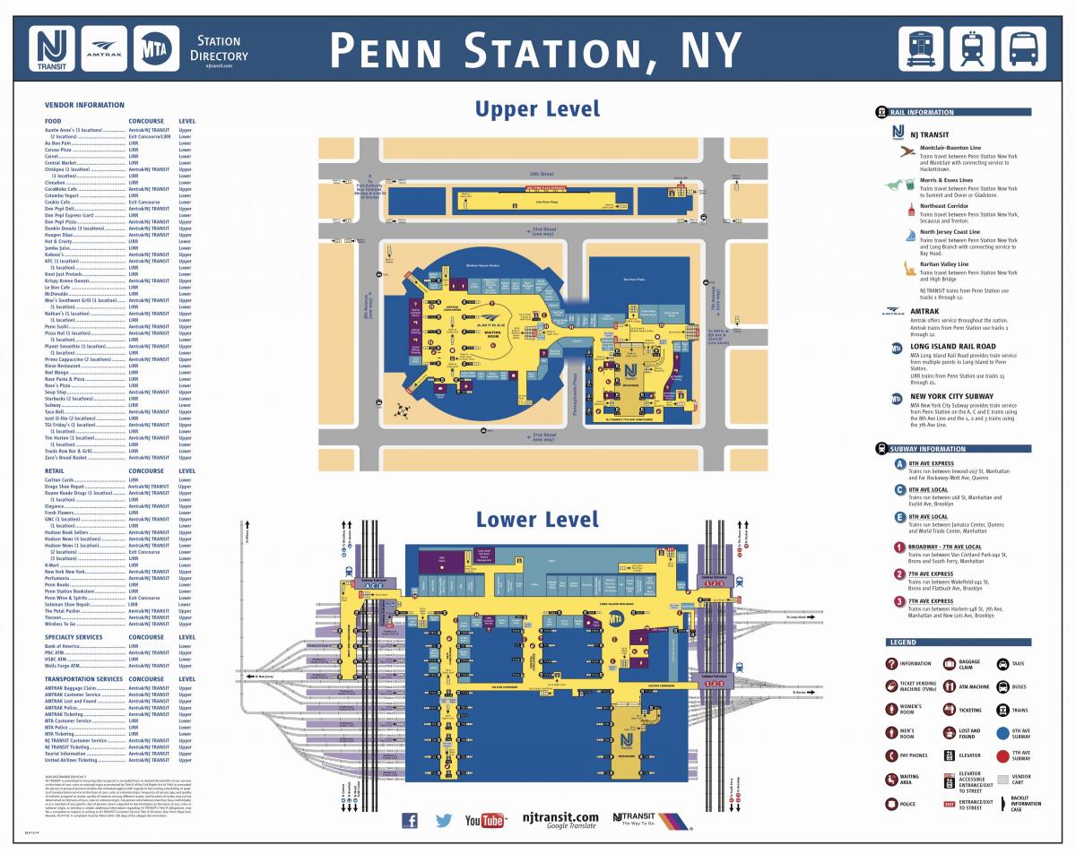 Penn station Manhattan mapa