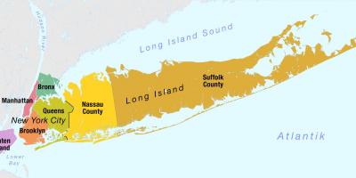 Mapa New York Manhattan eta long island