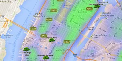 Mapa Manhattan parkeak
