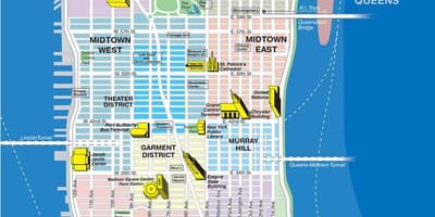 Mapa Manhattan irla