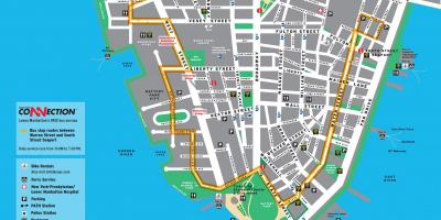Lower Manhattan walking tour mapa